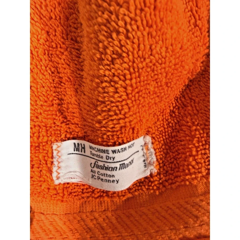Vintage Groovy Orange Butterfly 6pc Towel Set Cannon JC Penney Utica Rare